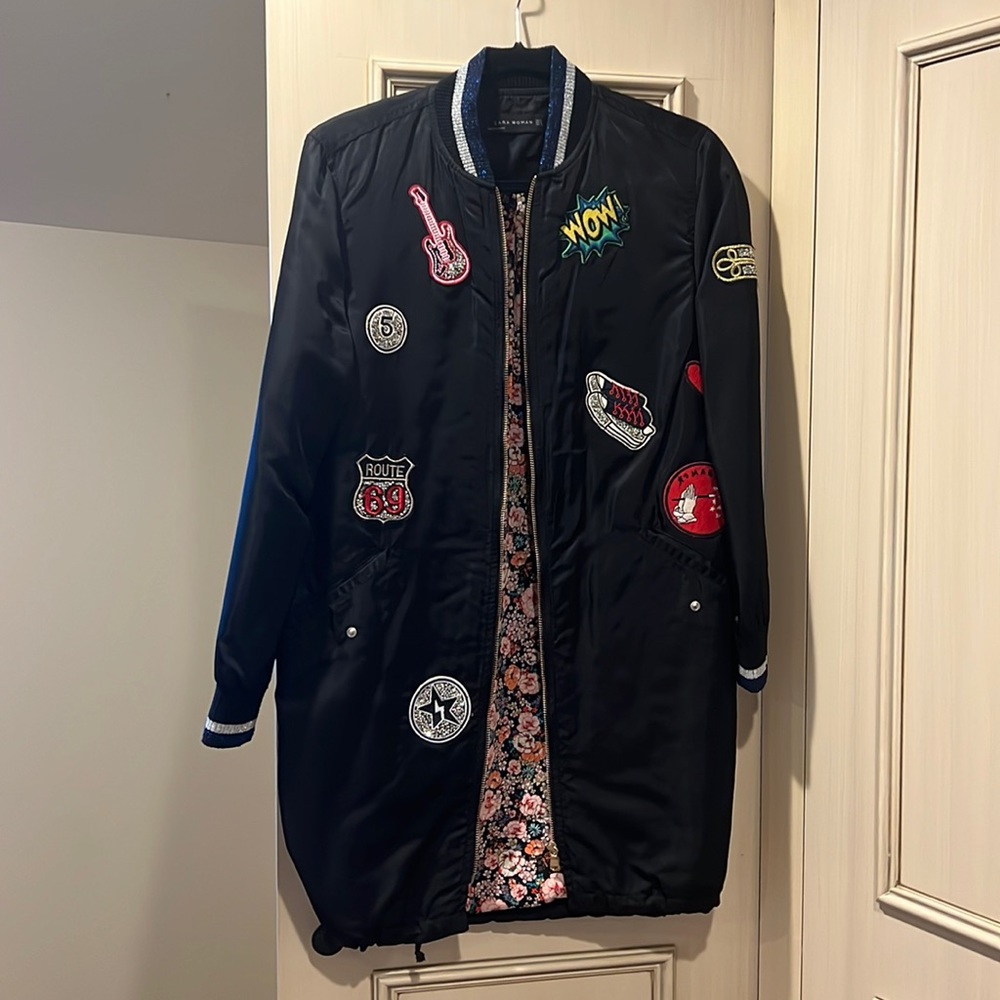 Zara Bomber Patch Work Jacket